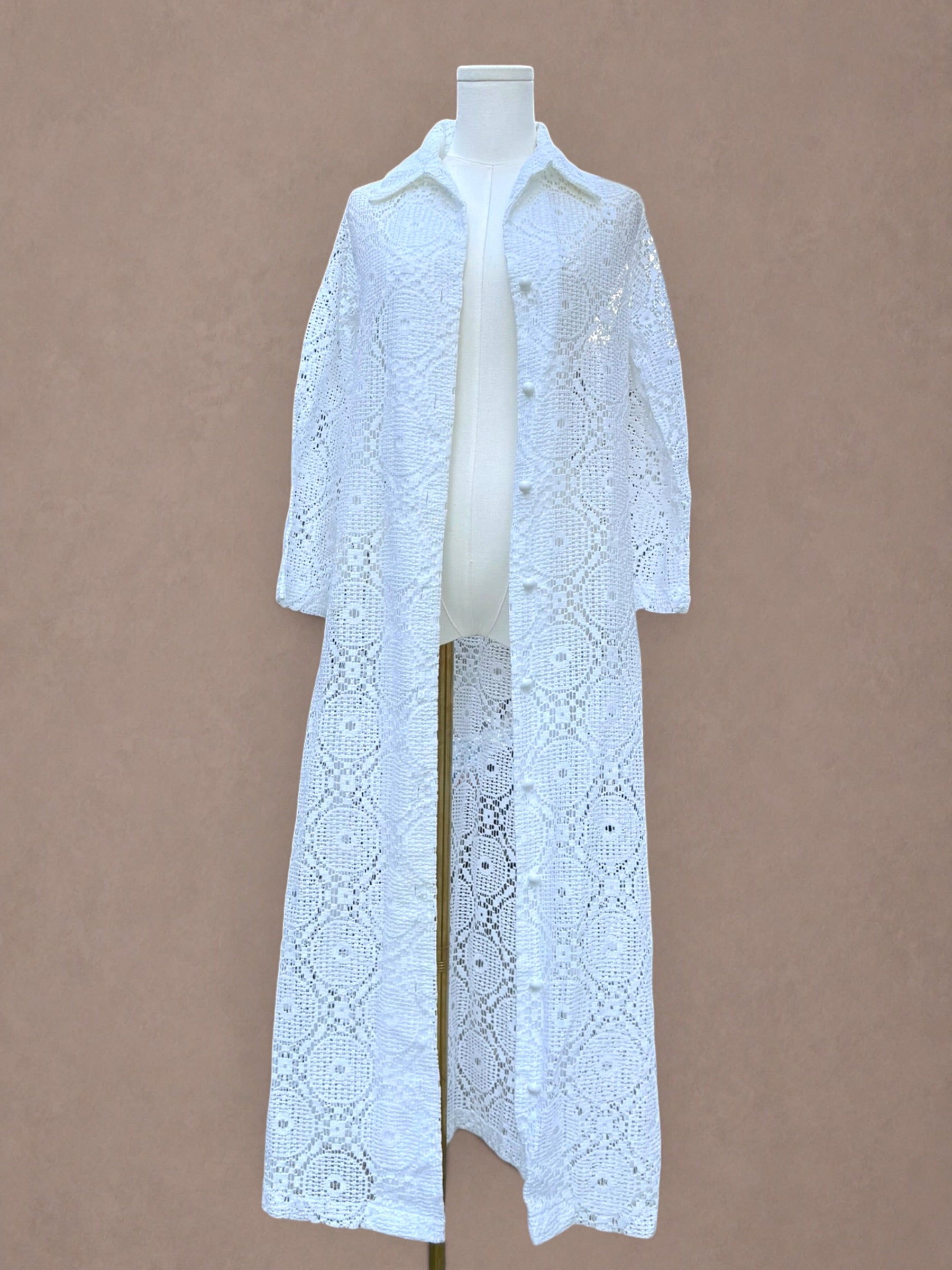 White Lace 70s Resort Cover Up