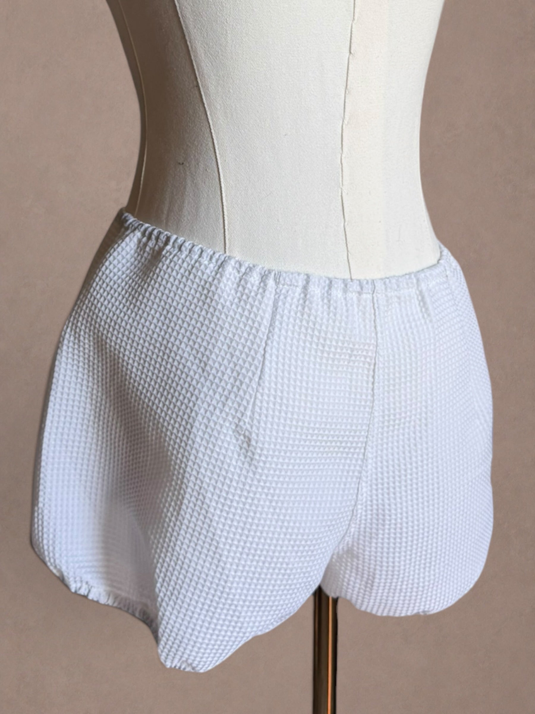 Handmade 60s White Ruffle Mini Dress & Bloomers Set