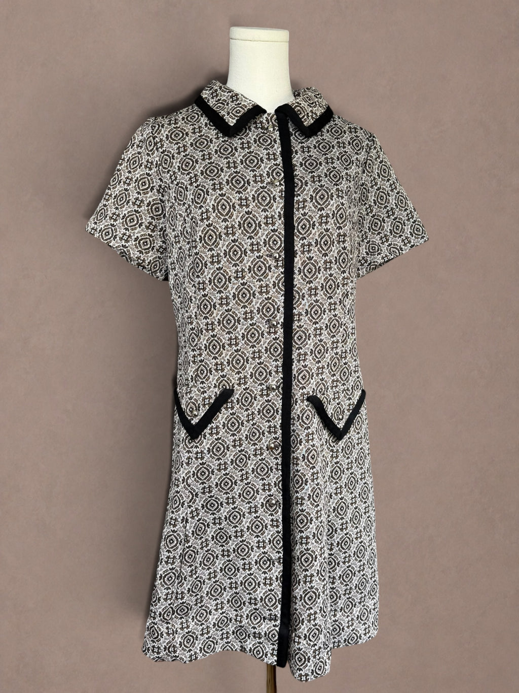 Mod Geometric Double Knit Dress