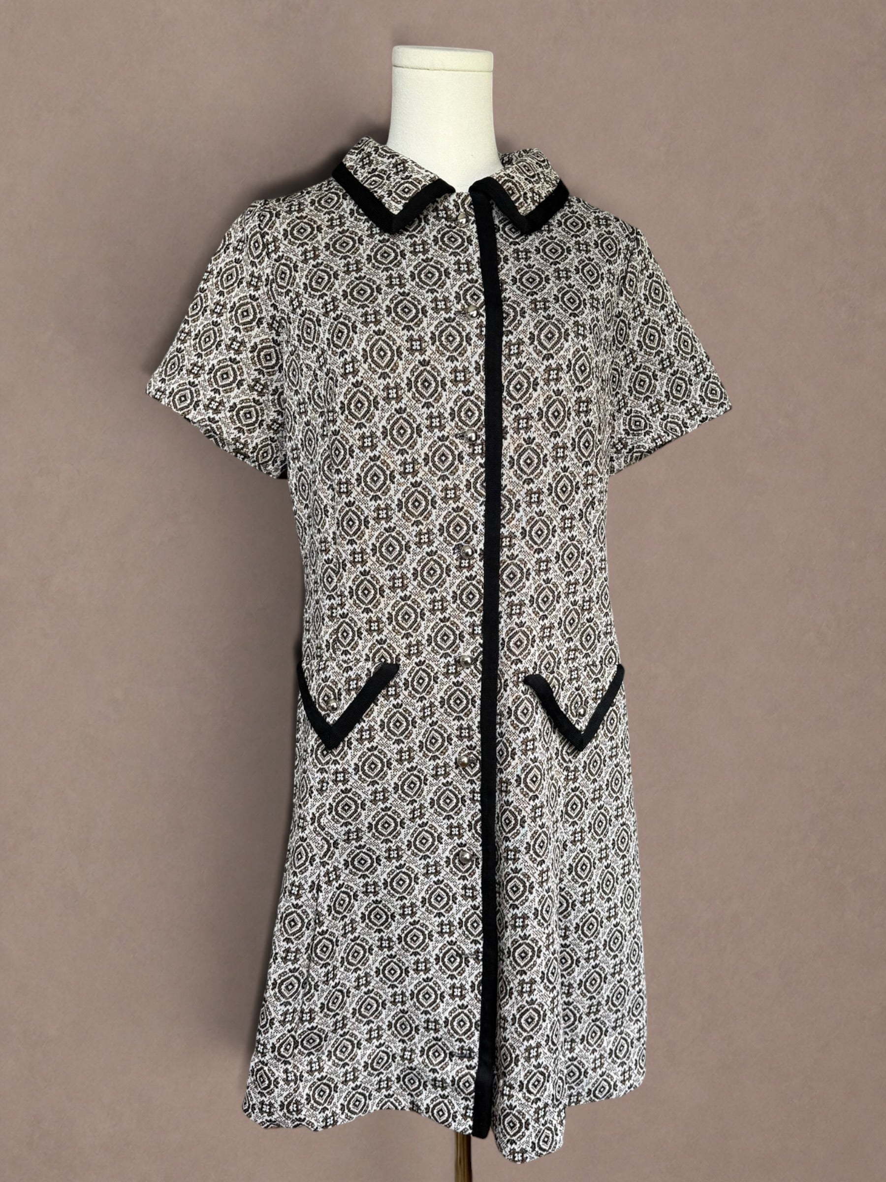 Mod Geometric Double Knit Dress