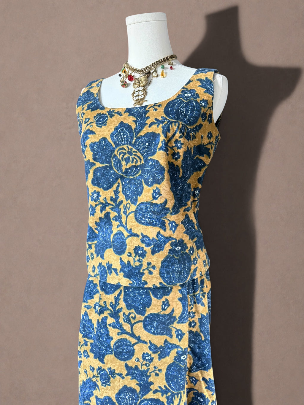 Florence Walsh 70s Floral Two Piece Skirt Set