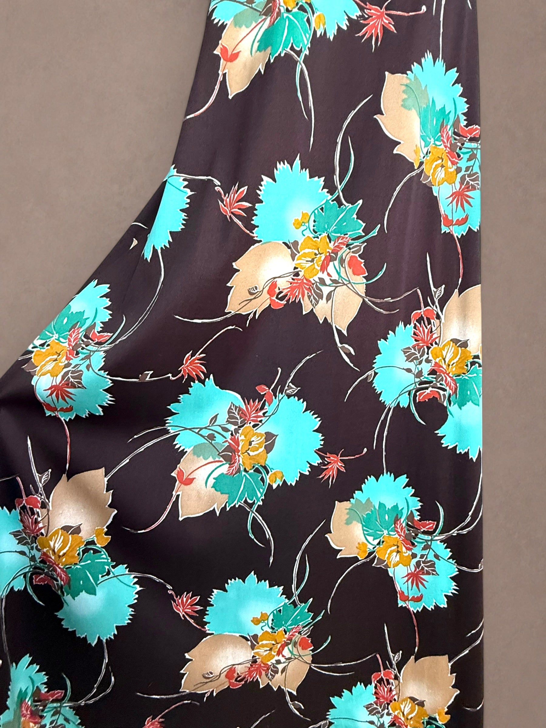 Floral 60s-70s Maxi Dress & Wrap Top Set by C.M. Courtney