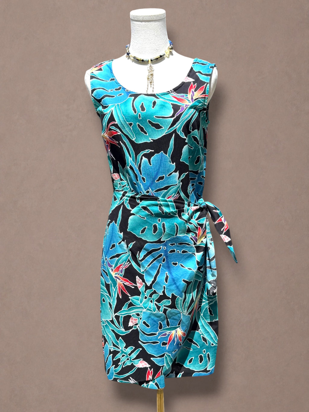 Hilo Hattie 80s Hawaiian Tropical Wrap Dress