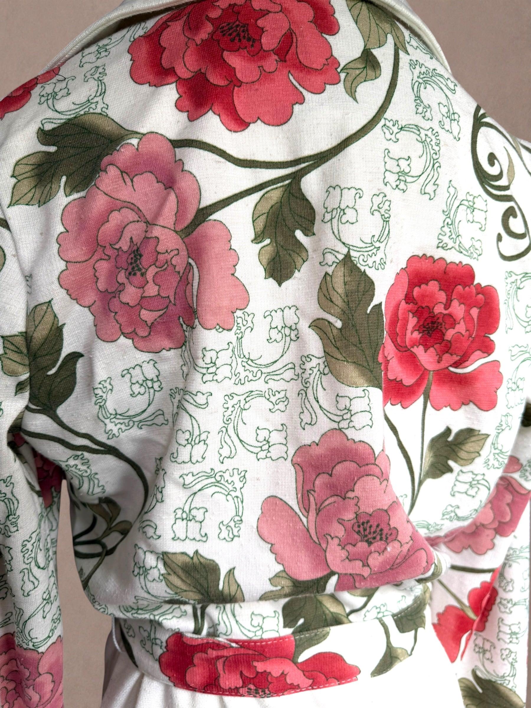 Belted 70s Floral Shirt Dress