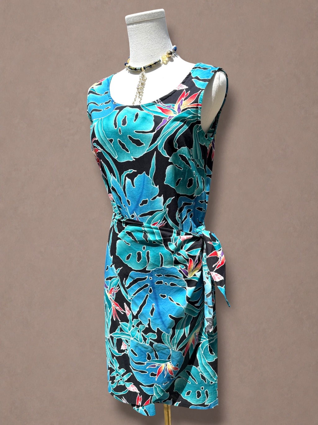 Hilo Hattie 80s Hawaiian Tropical Wrap Dress