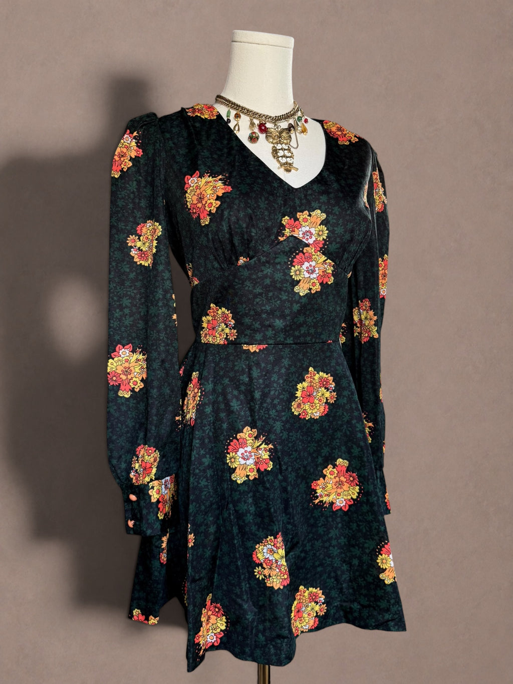 Sunday’s Child California 70s Floral Empire Mini Dress