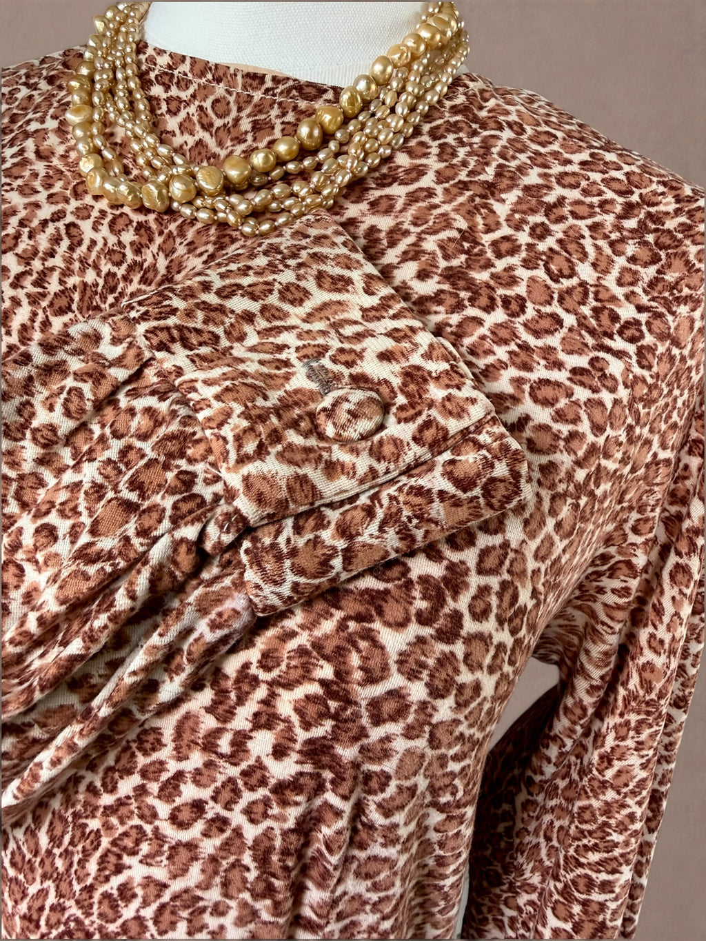 Leopard Print Knit Dress – Burgundy Panel Skirt