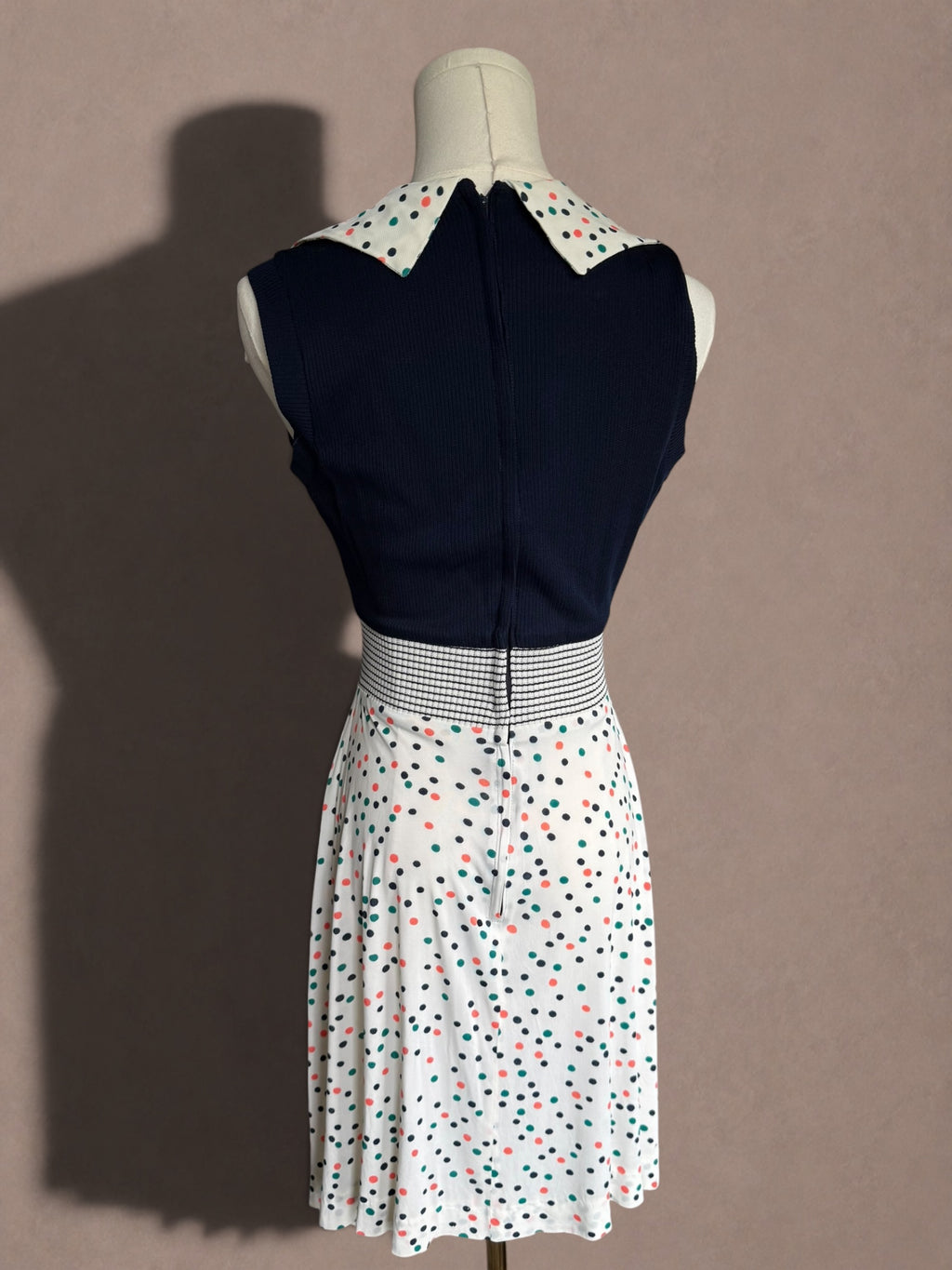 Confetti Dot 70s Knit Dress & Duster Set by Young Innocent