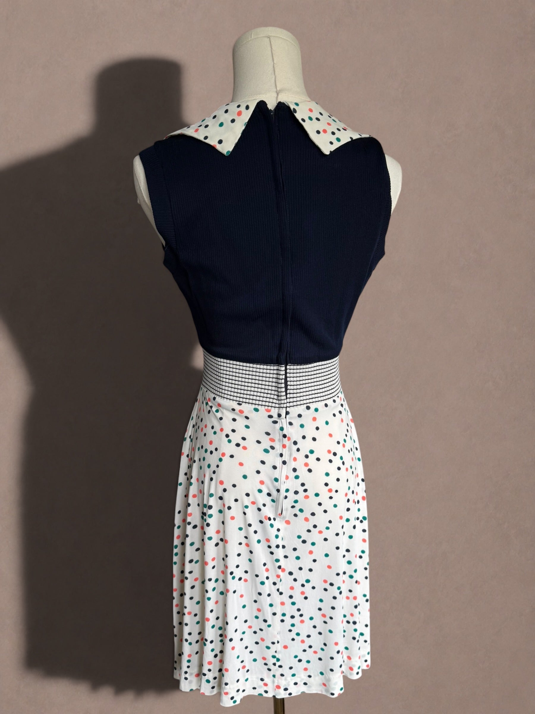 Confetti Dot 70s Knit Dress & Duster Set by Young Innocent