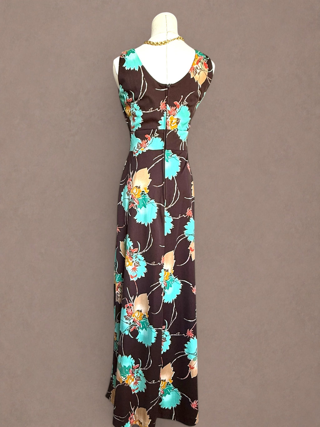 Floral 60s-70s Maxi Dress & Wrap Top Set by C.M. Courtney