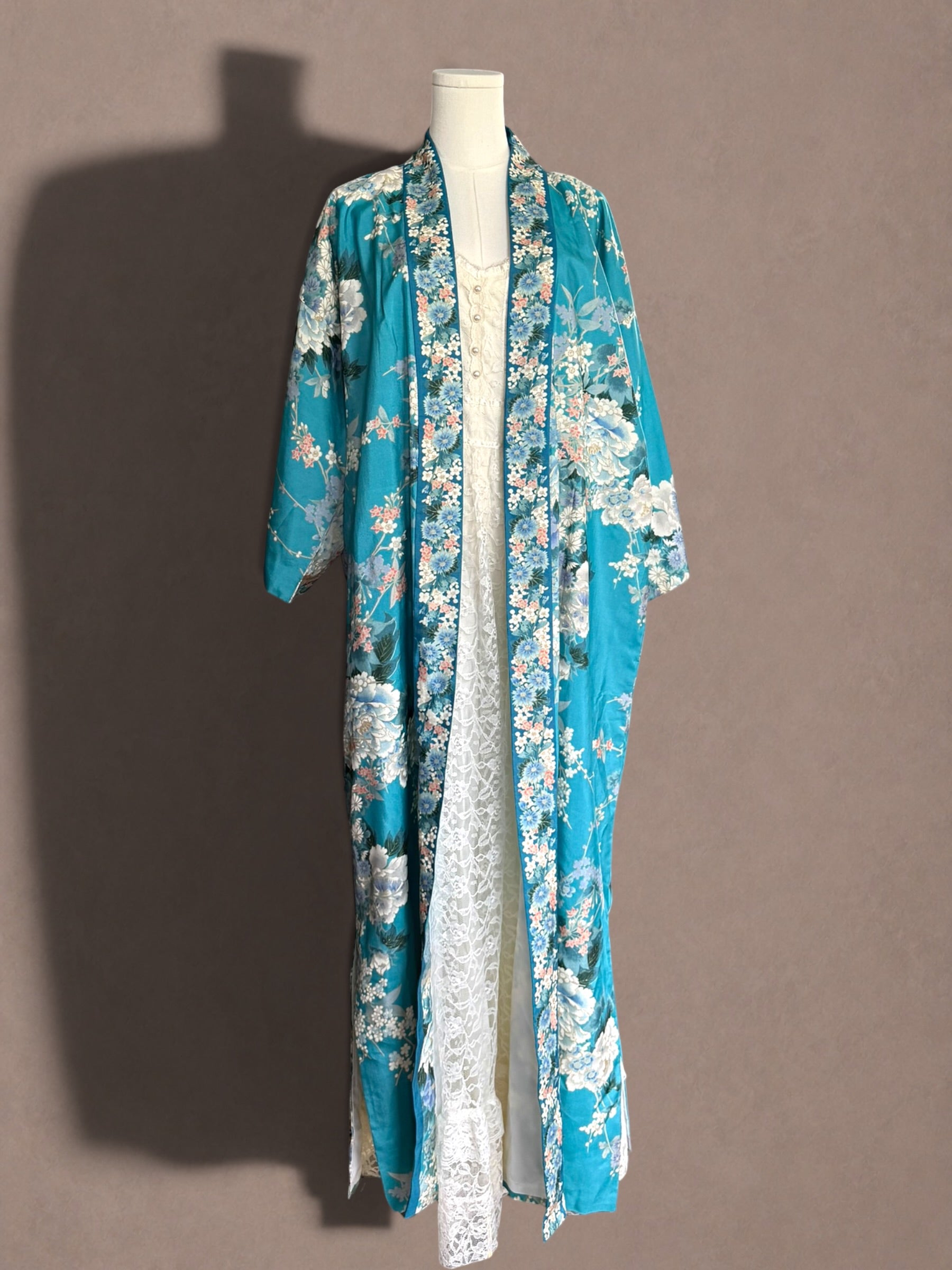 Silk Floral 70s Lounge Robe