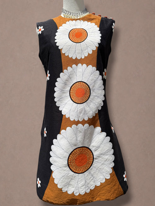 Alice Polynesian 60s Giant Daisy Mod Mini Dress