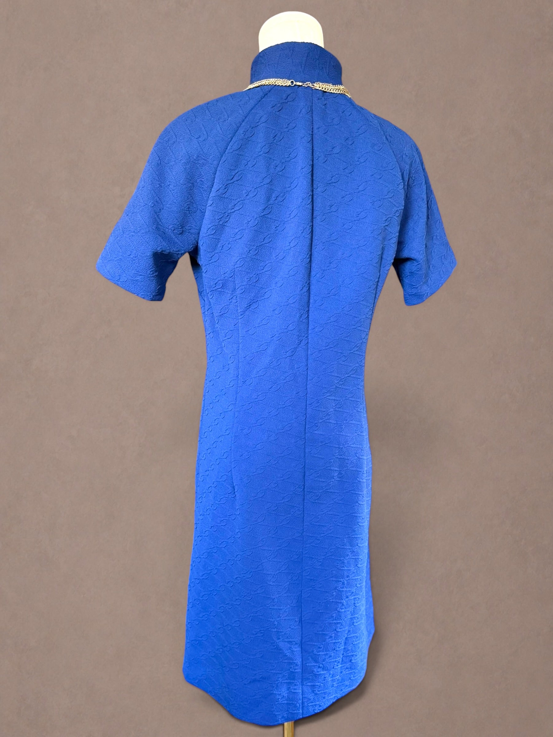 Cobalt Blue Late 60s Mod Shift Dress