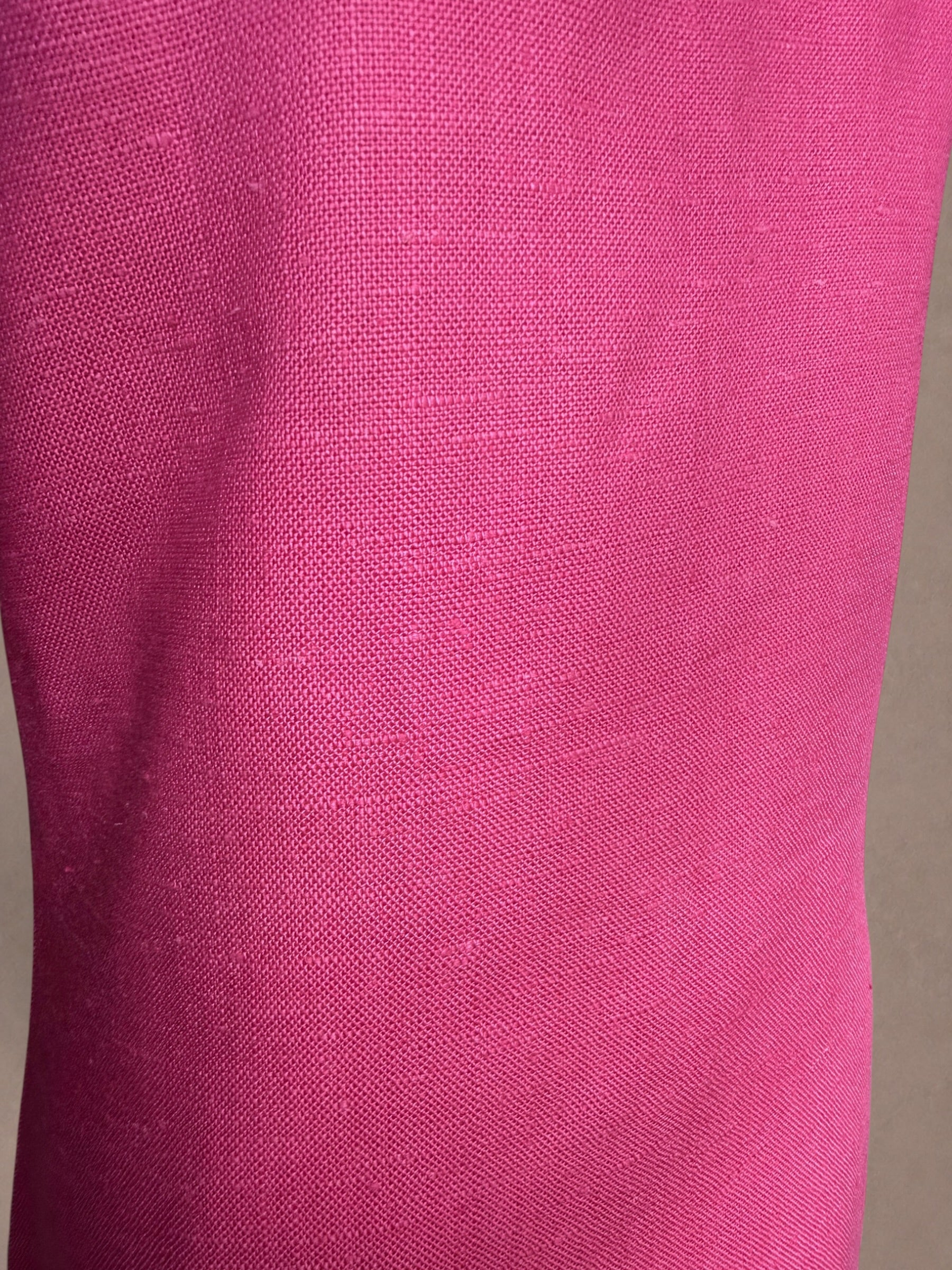 Pink Beaded Mod Mini Dress • Linen Shift Dress • Candy Colored Floral Beadwork