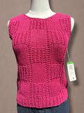 Deadstock Jones New York 80s Fuchsia Linen Cotton Knit Shell