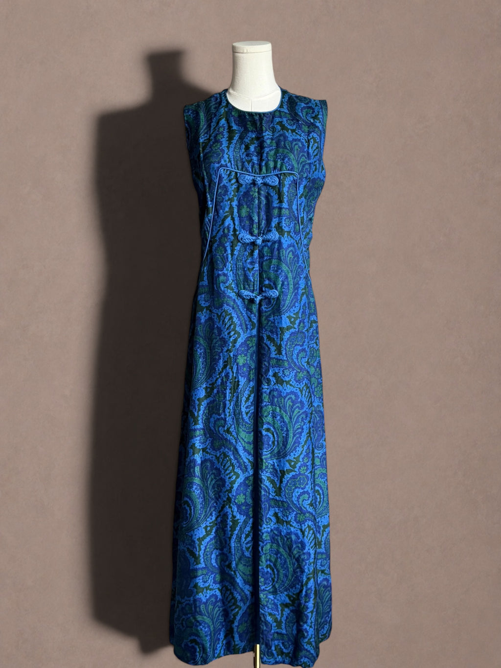 Silk Paisley 60s Maxi Hostess Dress
