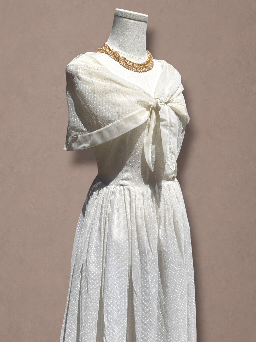 Ivory Swiss Dot 40s Capelet Dress