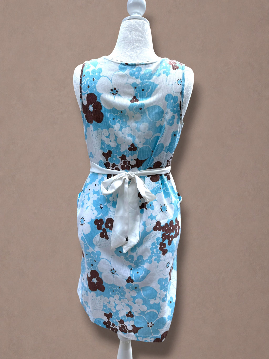 Blue and floral 60s house dress