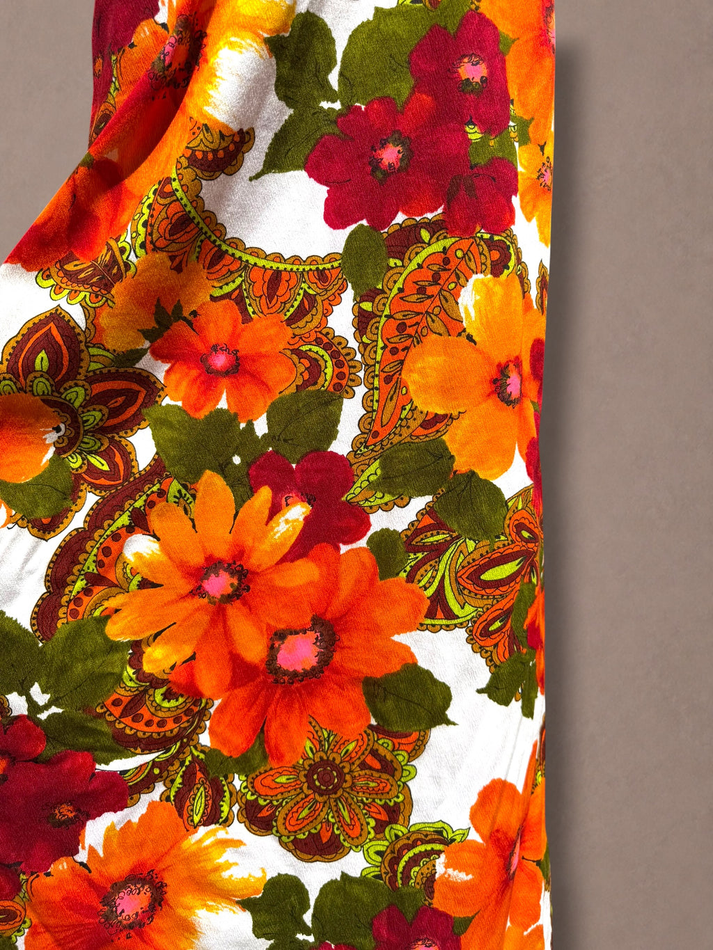 Alice Polynesian 60s Hawaiian Psychedelic Floral Maxi Dress