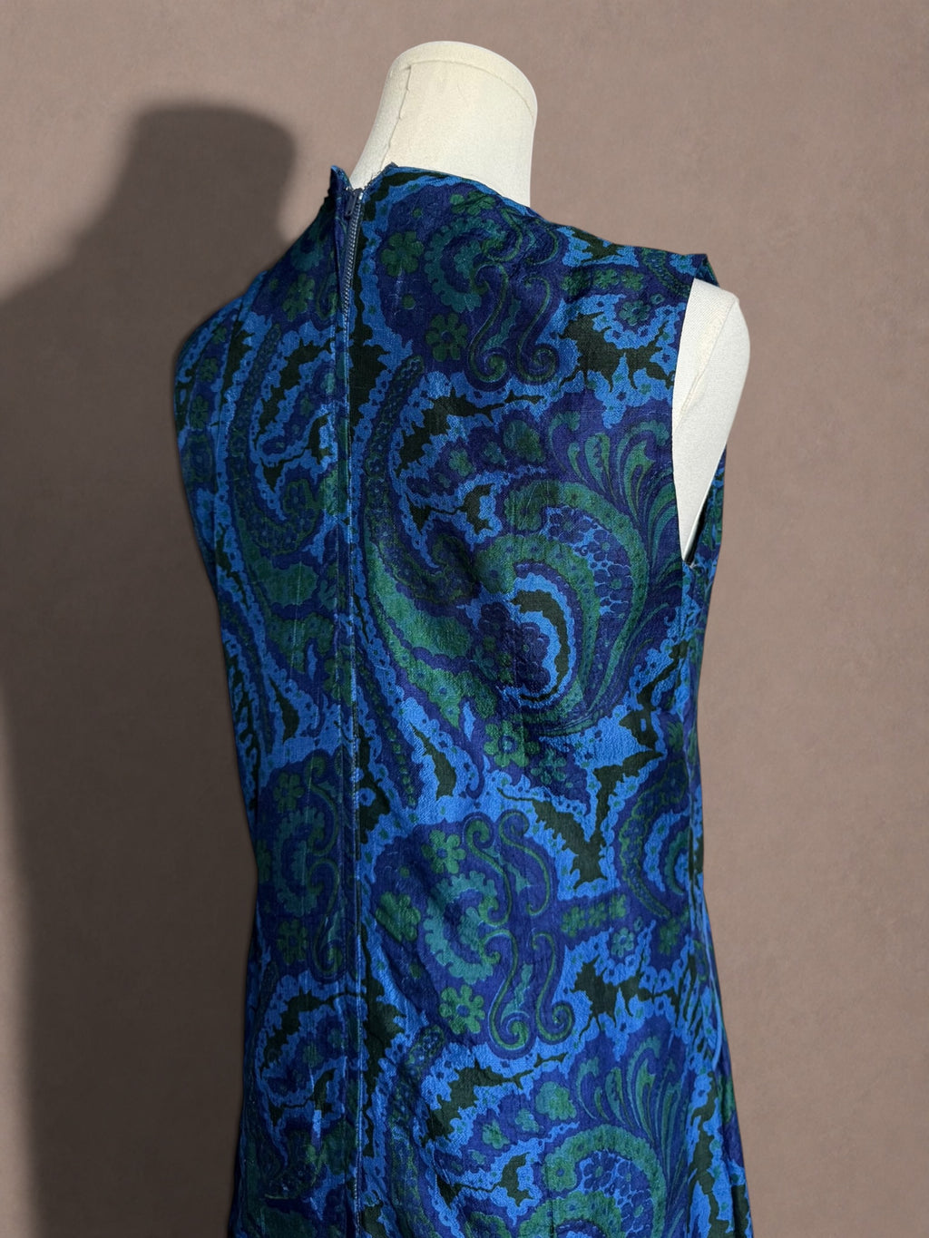 Silk Paisley 60s Maxi Hostess Dress