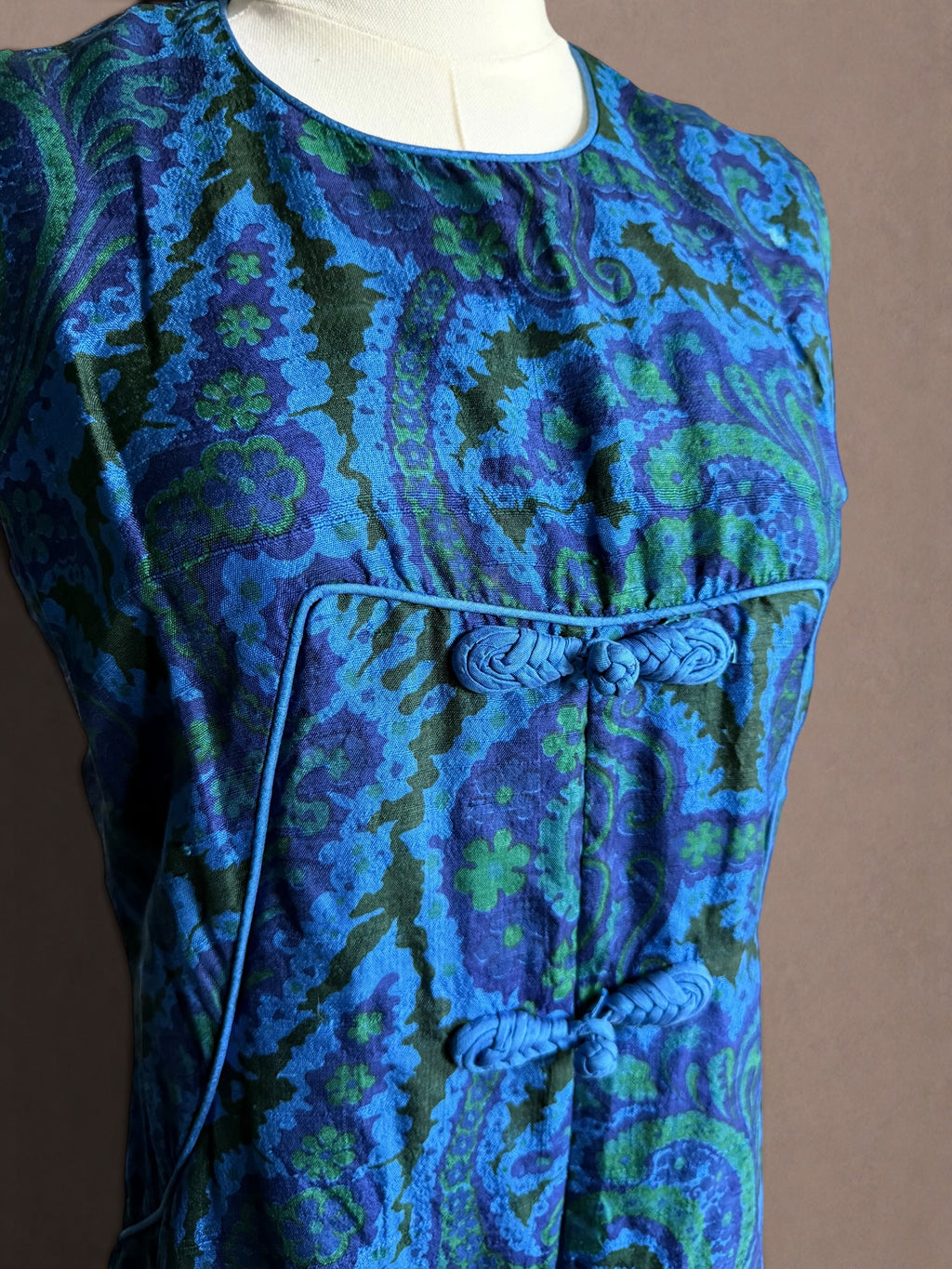 Silk Paisley 60s Maxi Hostess Dress