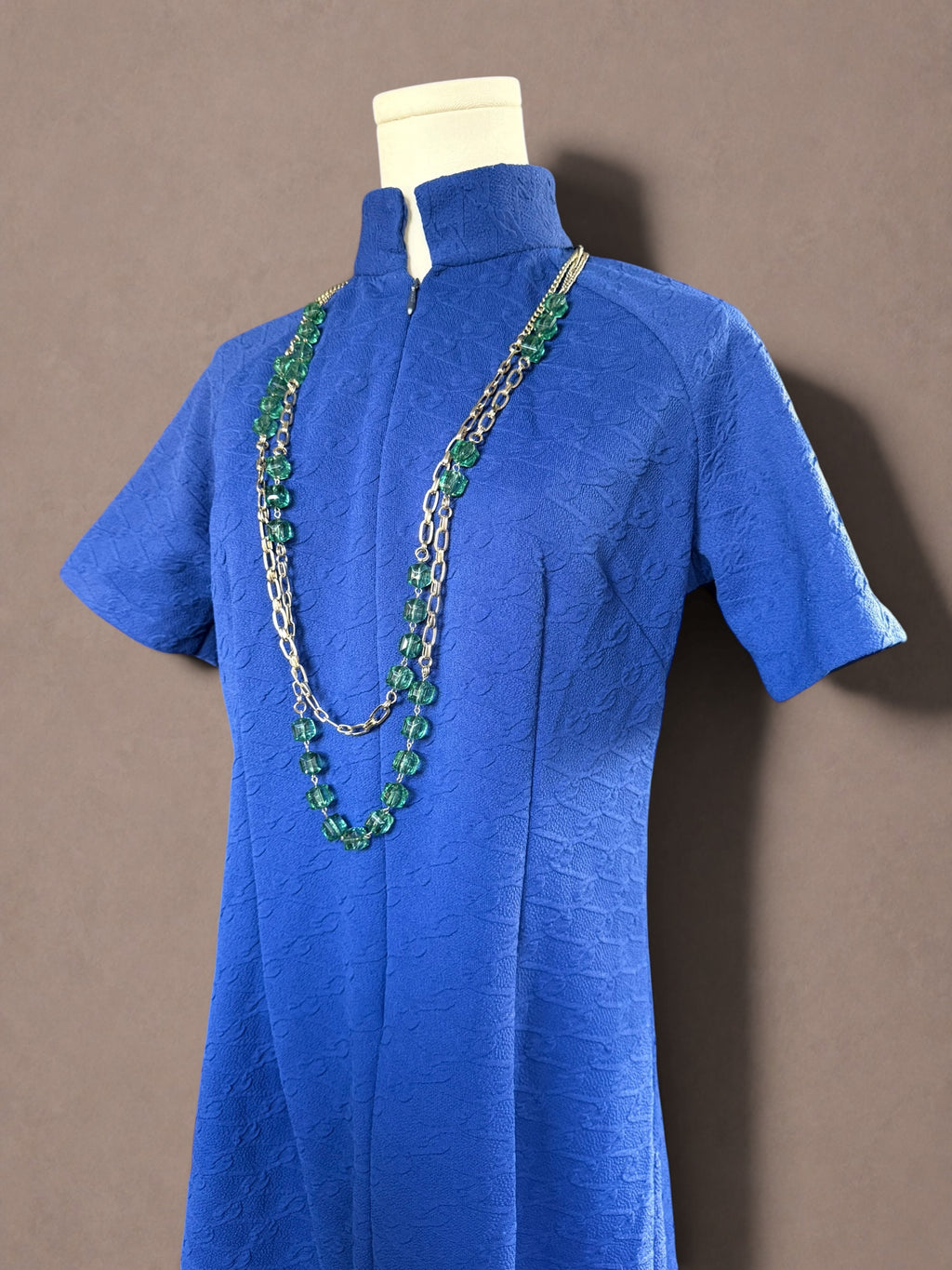 Cobalt Blue Late 60s Mod Shift Dress
