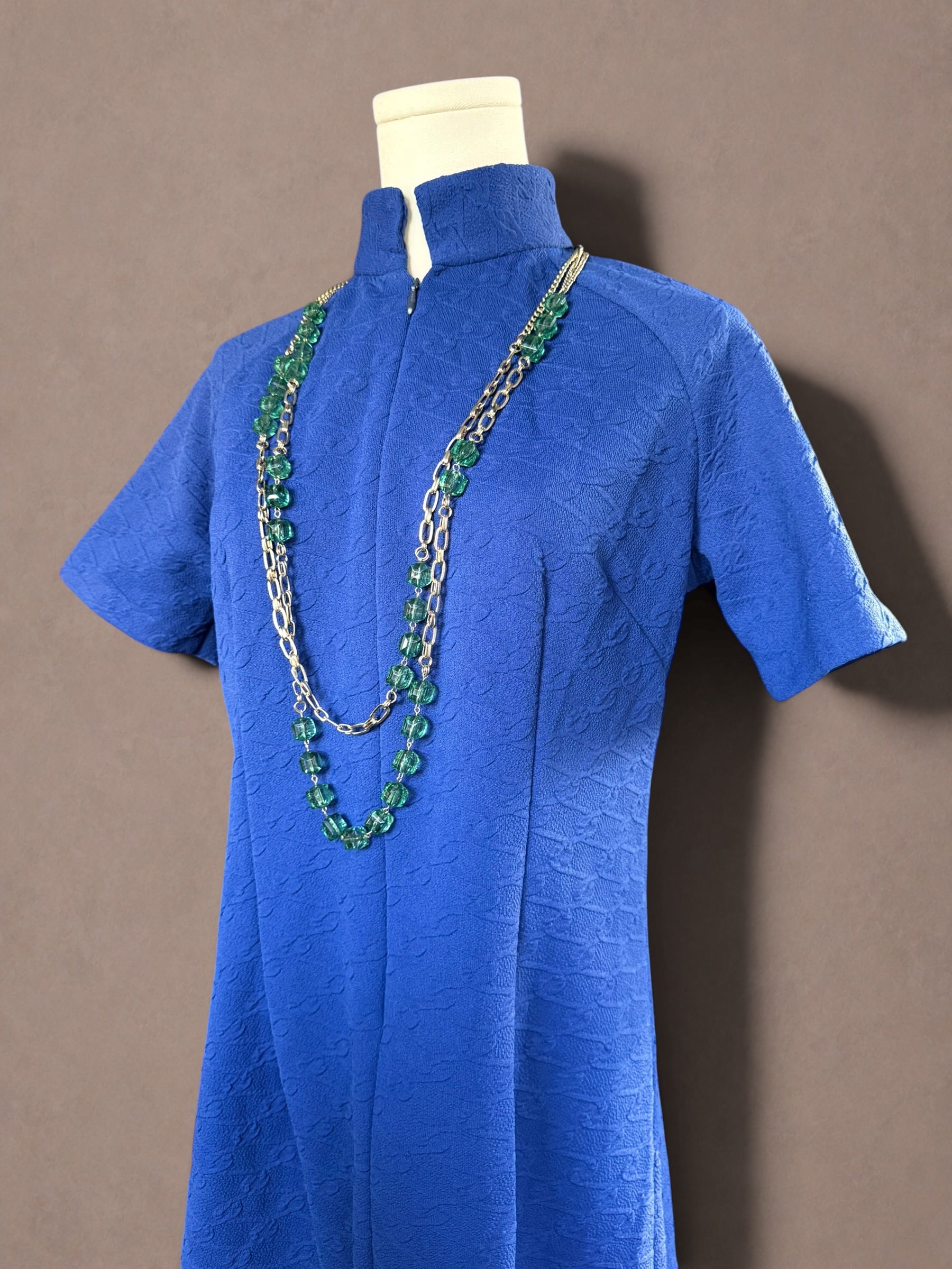 Cobalt Blue Late 60s Mod Shift Dress