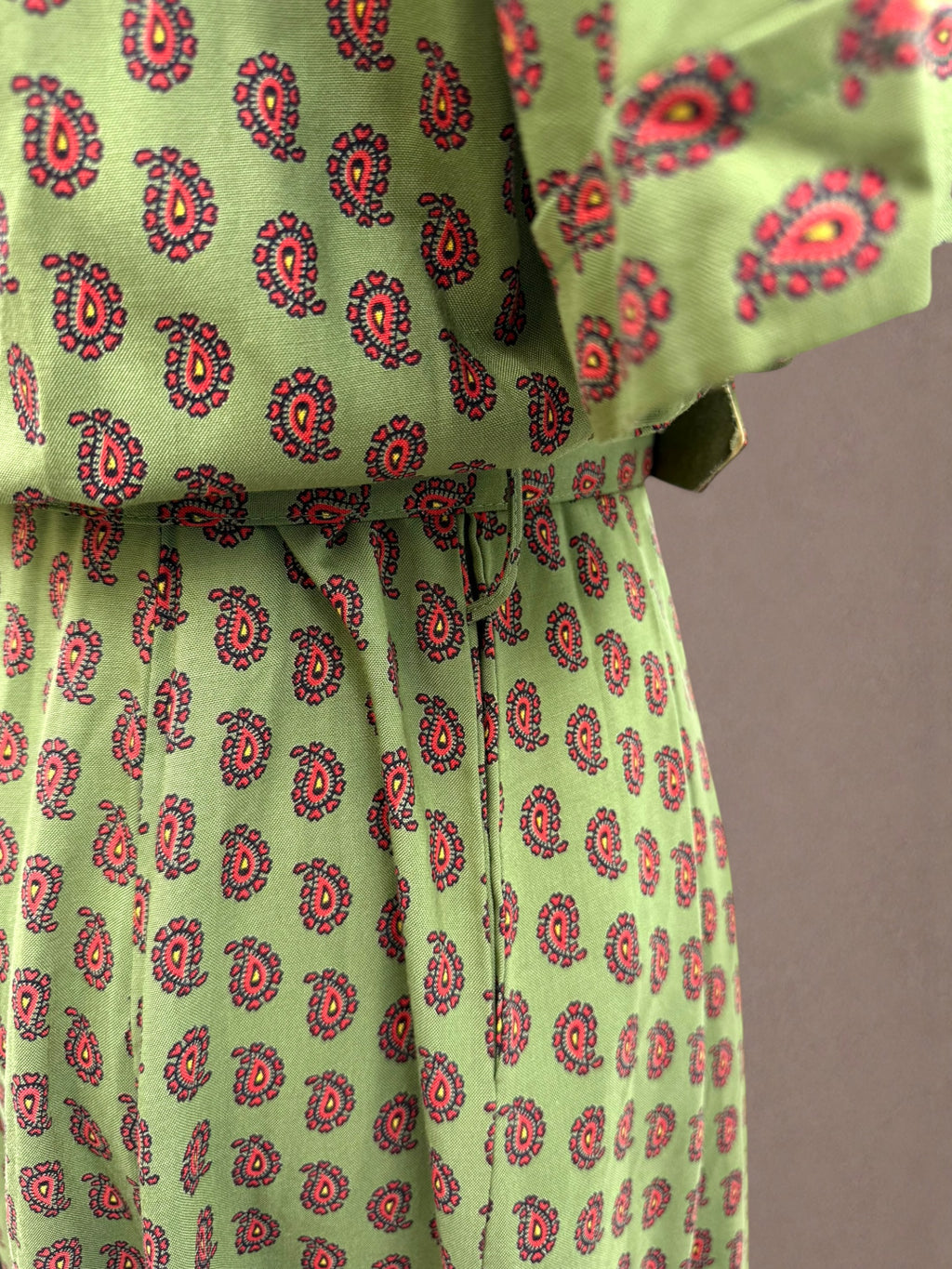 Bea Young Paisley Shirt Dress | Deadstock Vintage | Belted Day Dress