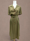 Bea Young Paisley Shirt Dress | Deadstock Vintage | Belted Day Dress