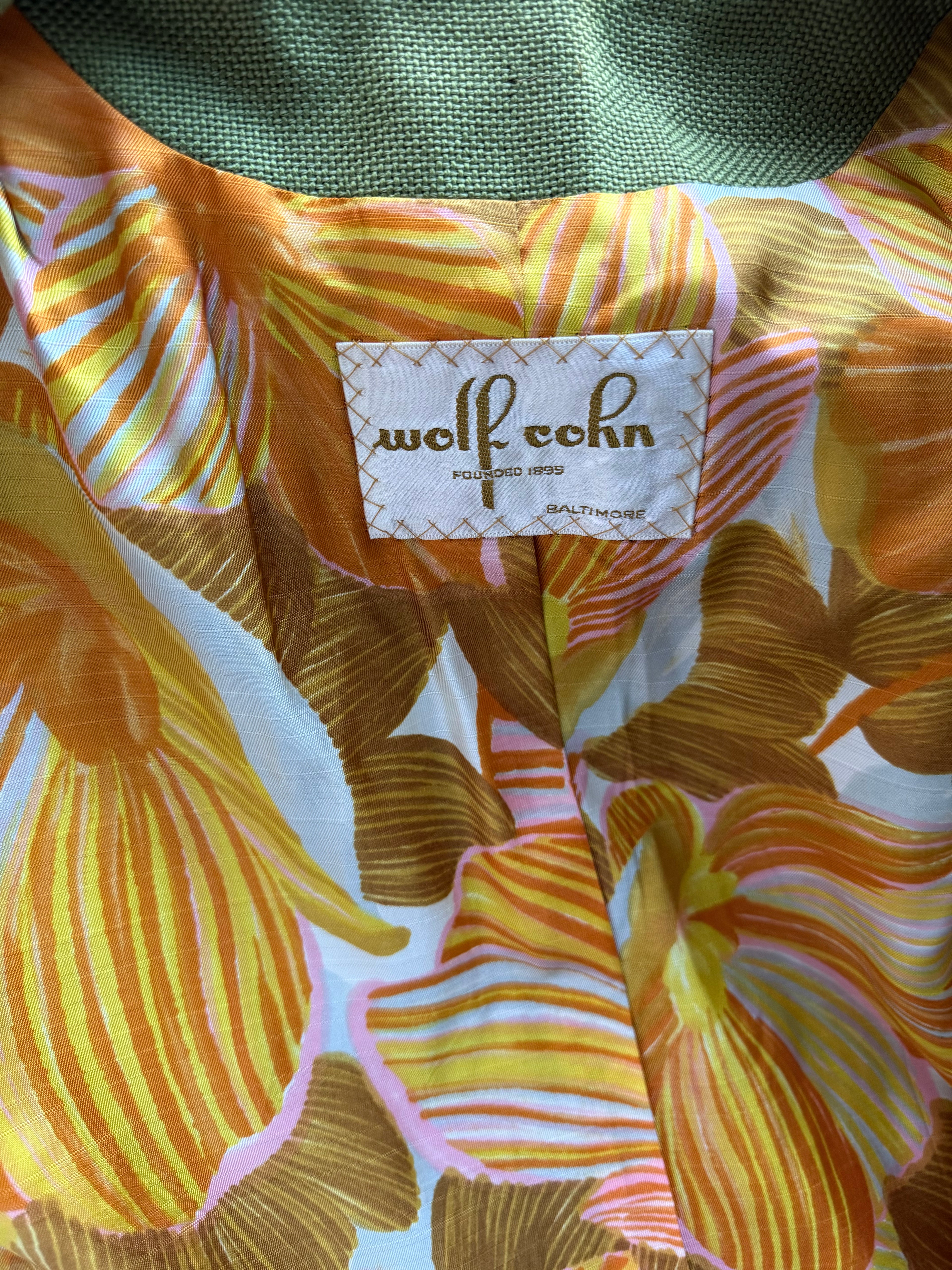 Wolf & Cohn, Vibrant Floral Shift 60s Dress & Matching Coat Set