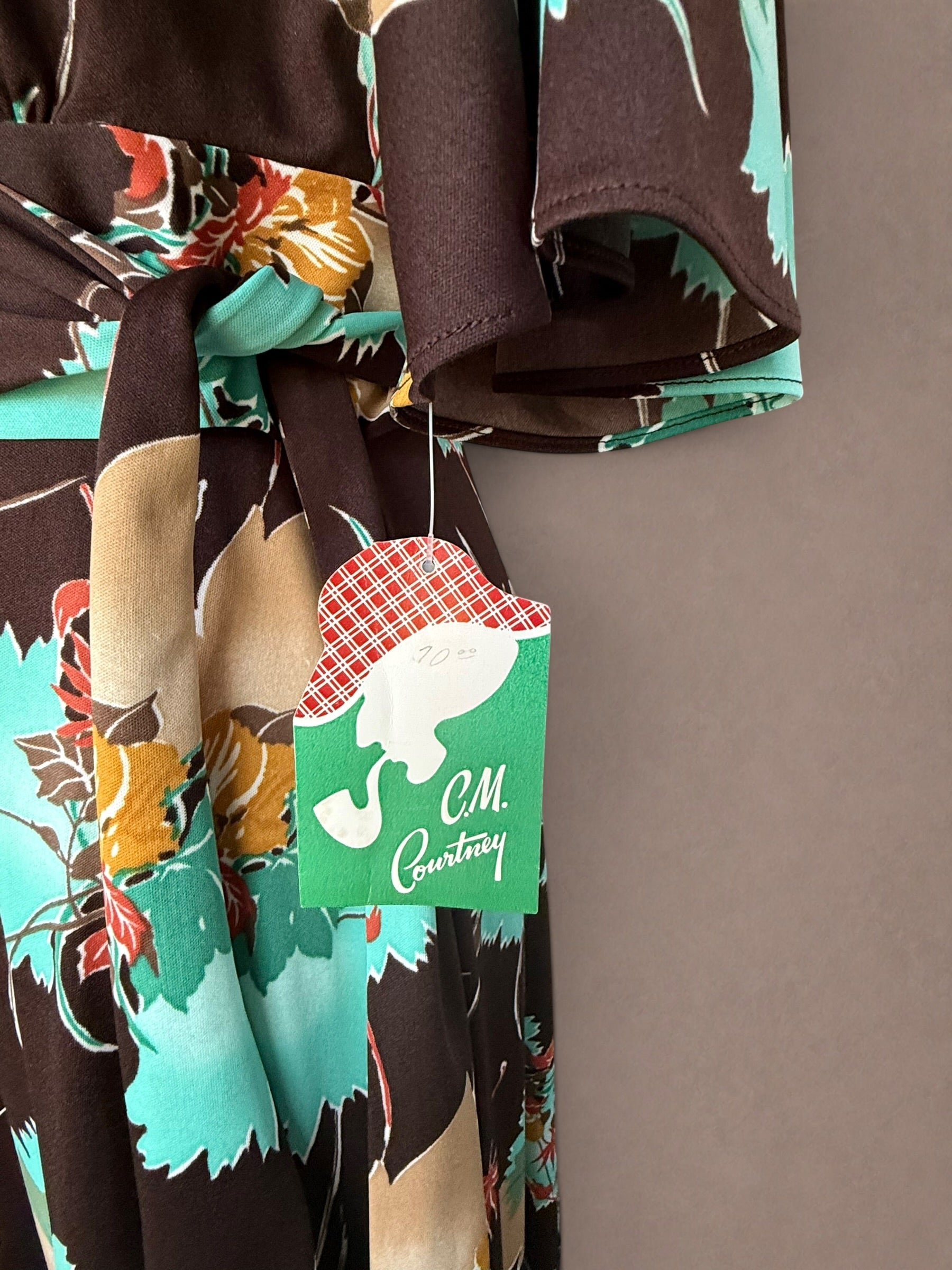 Floral 60s-70s Maxi Dress & Wrap Top Set by C.M. Courtney