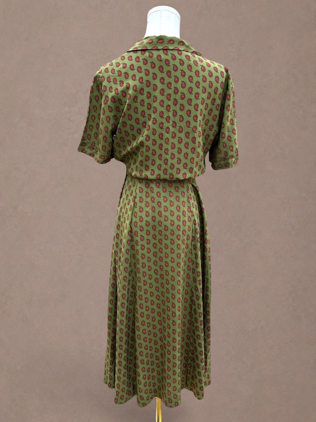 Bea Young Paisley Shirt Dress | Deadstock Vintage | Belted Day Dress
