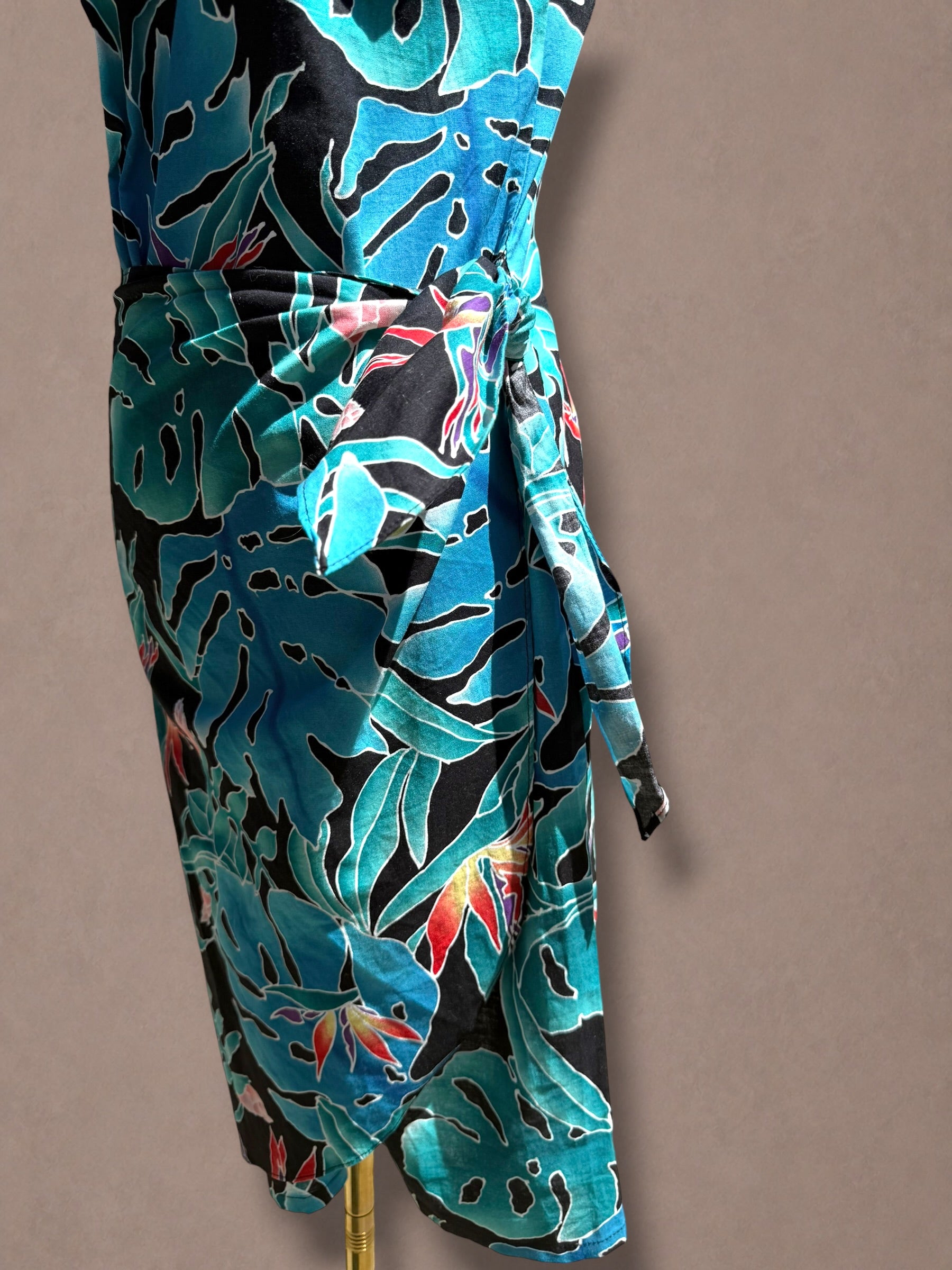Hilo Hattie 80s Hawaiian Tropical Wrap Dress