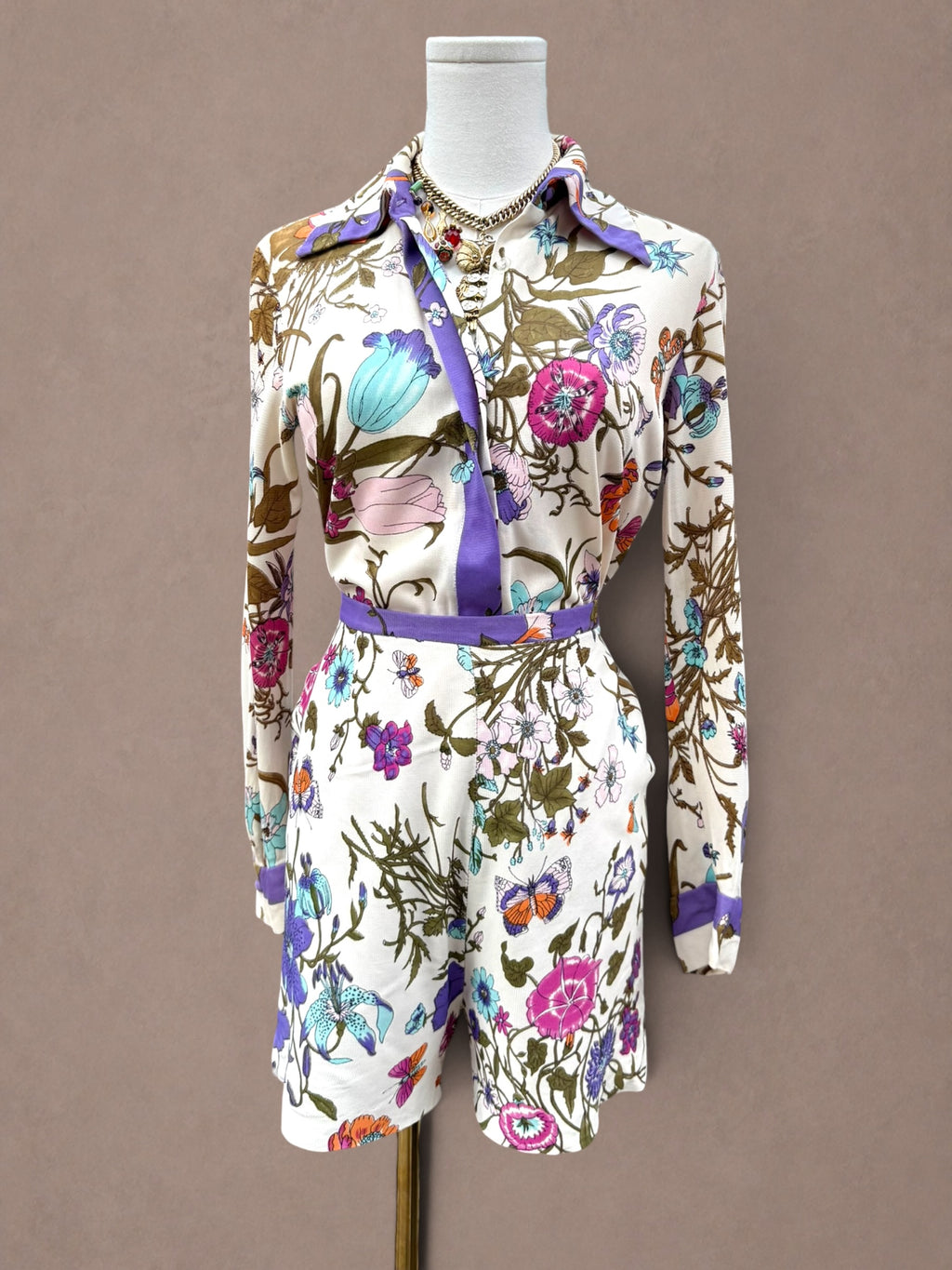 Botanical Butterfly 70s Shorts Set