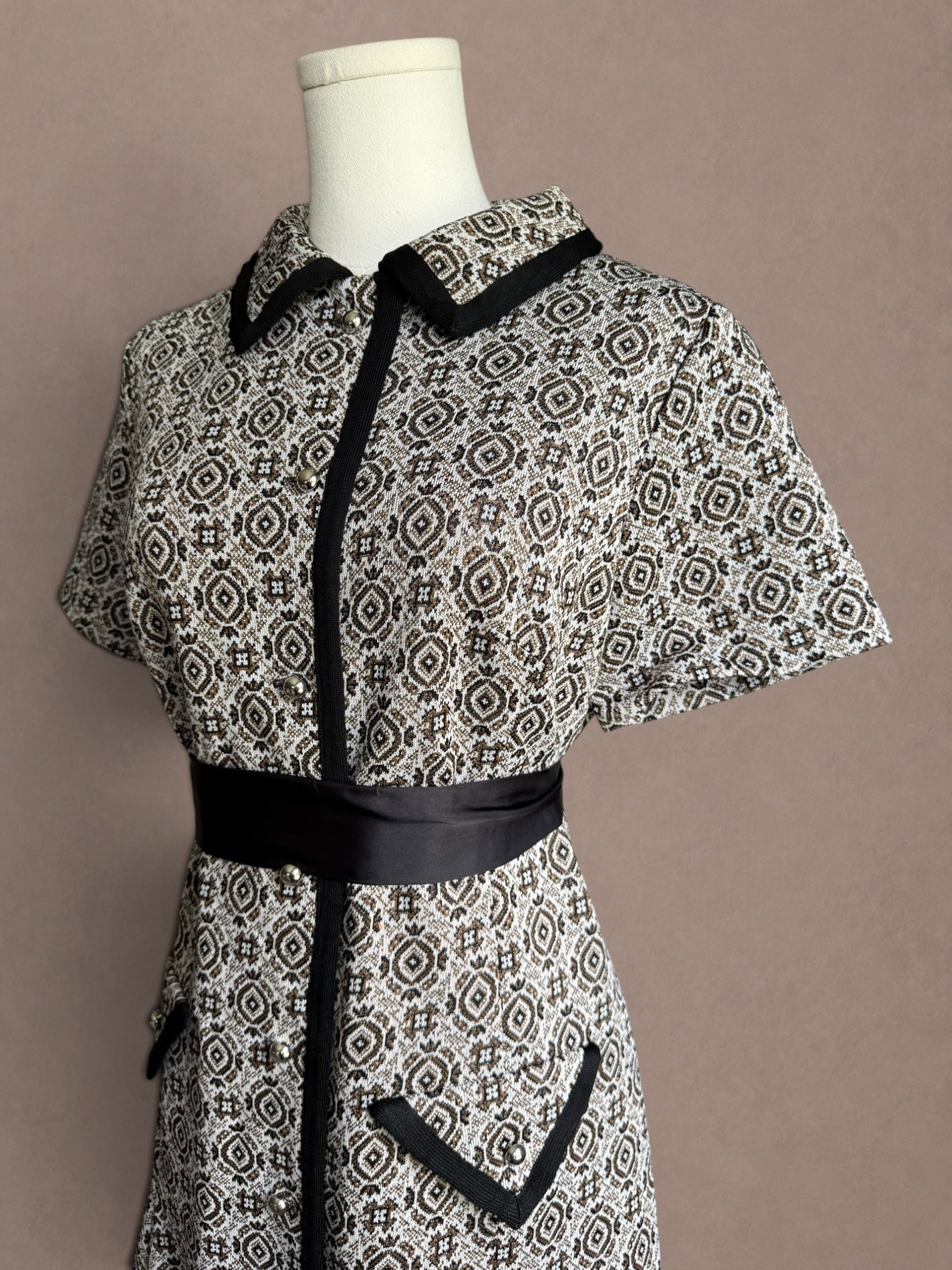 Mod Geometric Double Knit Dress