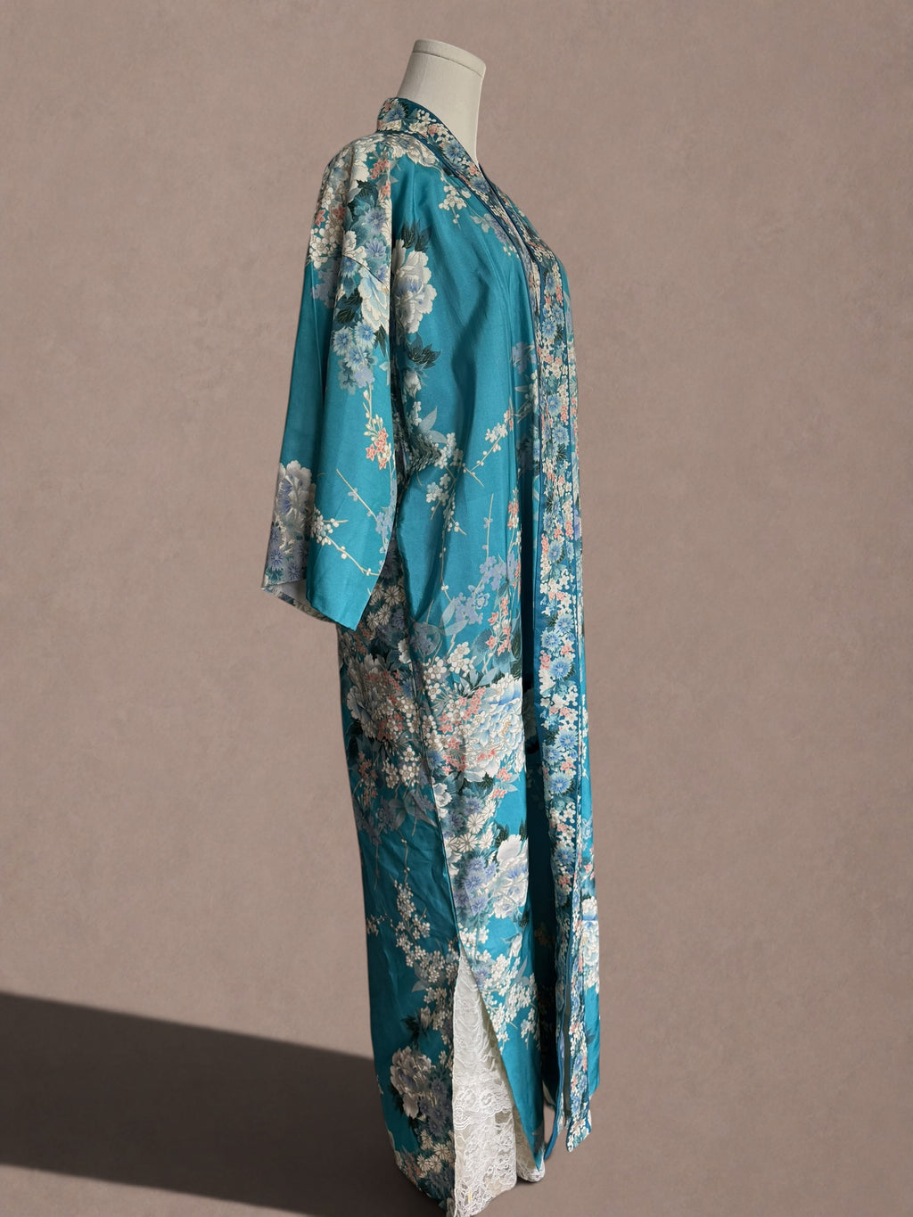 Silk Floral 70s Lounge Robe