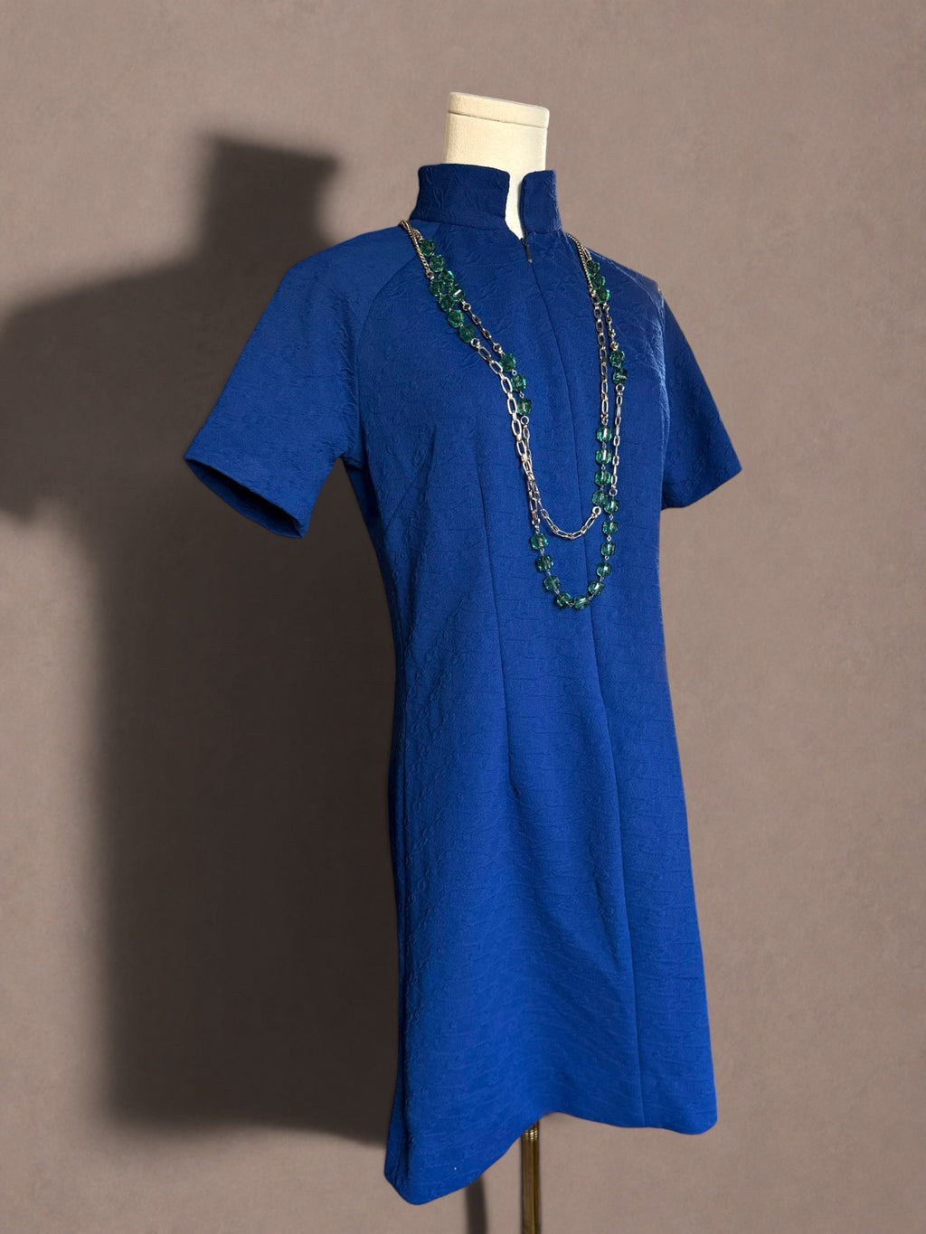 Cobalt Blue Late 60s Mod Shift Dress