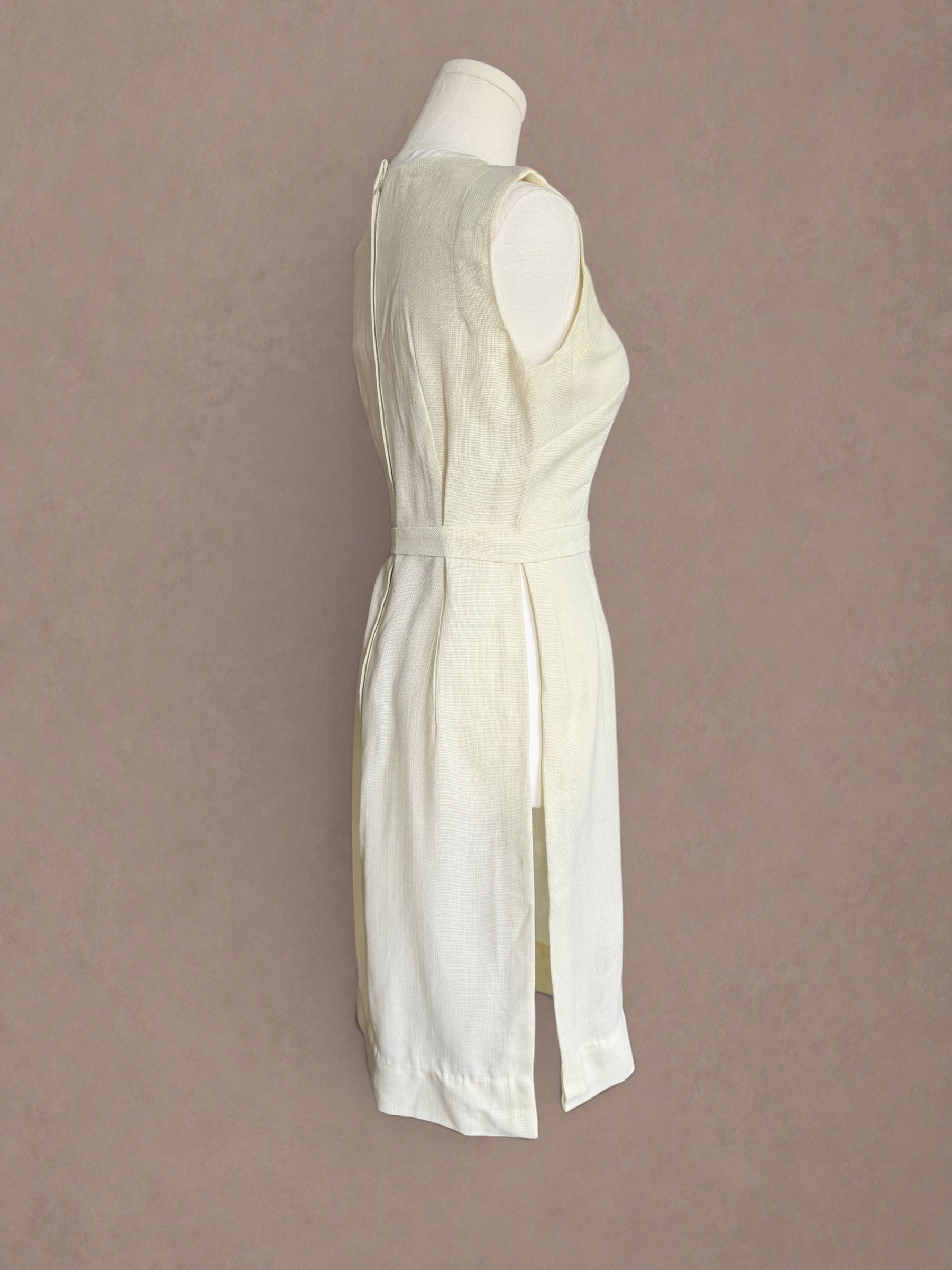 Ivory Mod Late 60s Tunic Dress With Side Slits