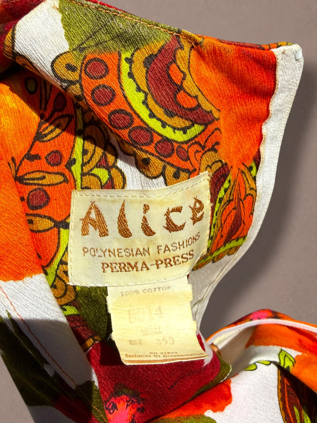 Alice Polynesian 60s Hawaiian Psychedelic Floral Maxi Dress