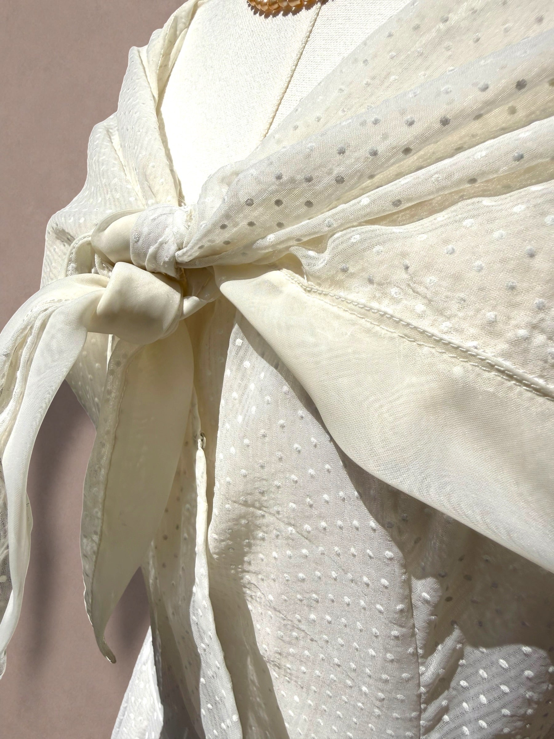 Ivory Swiss Dot 40s Capelet Dress
