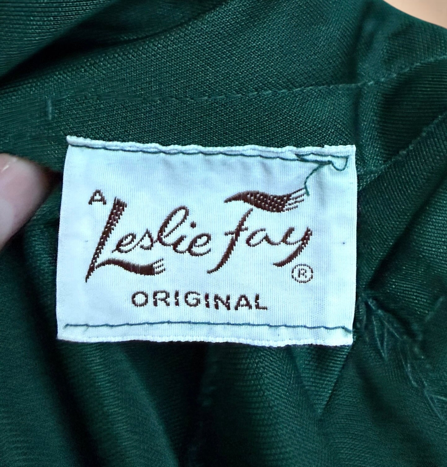 Emerald Green 70s Maxi Dress by Leslie Fay Original