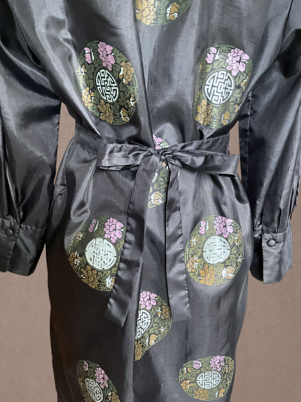 Alfred Shaheen Early 70s Hand-Painted Medallion Shirt Dress