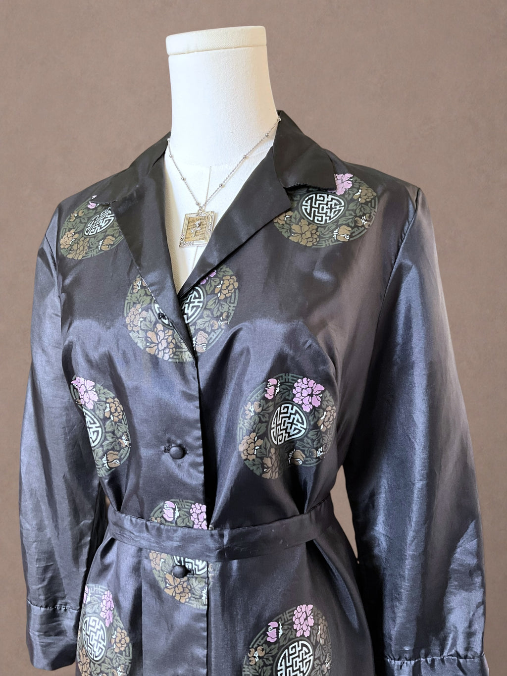 Alfred Shaheen Early 70s Hand-Painted Medallion Shirt Dress