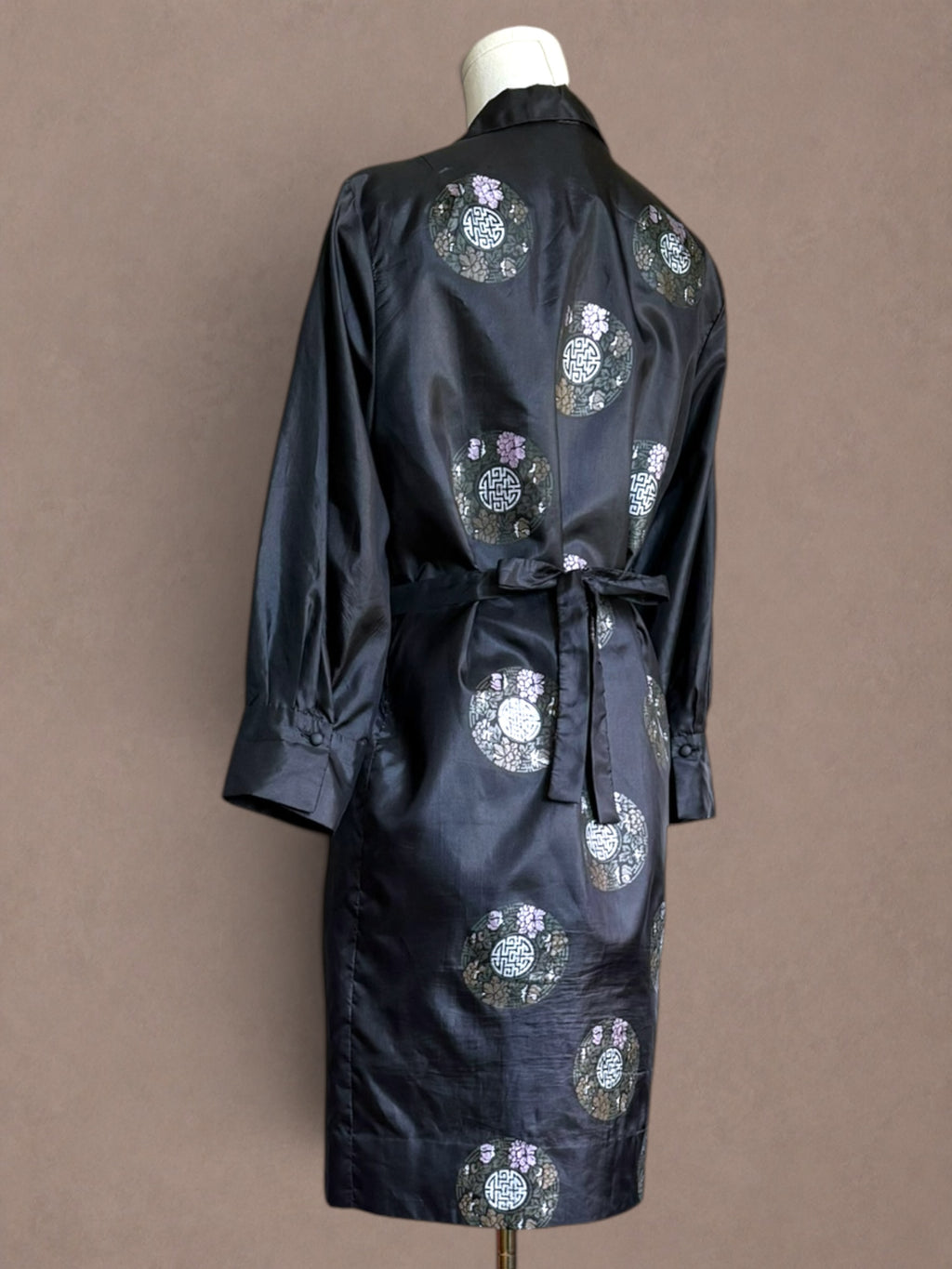 Alfred Shaheen Early 70s Hand-Painted Medallion Shirt Dress
