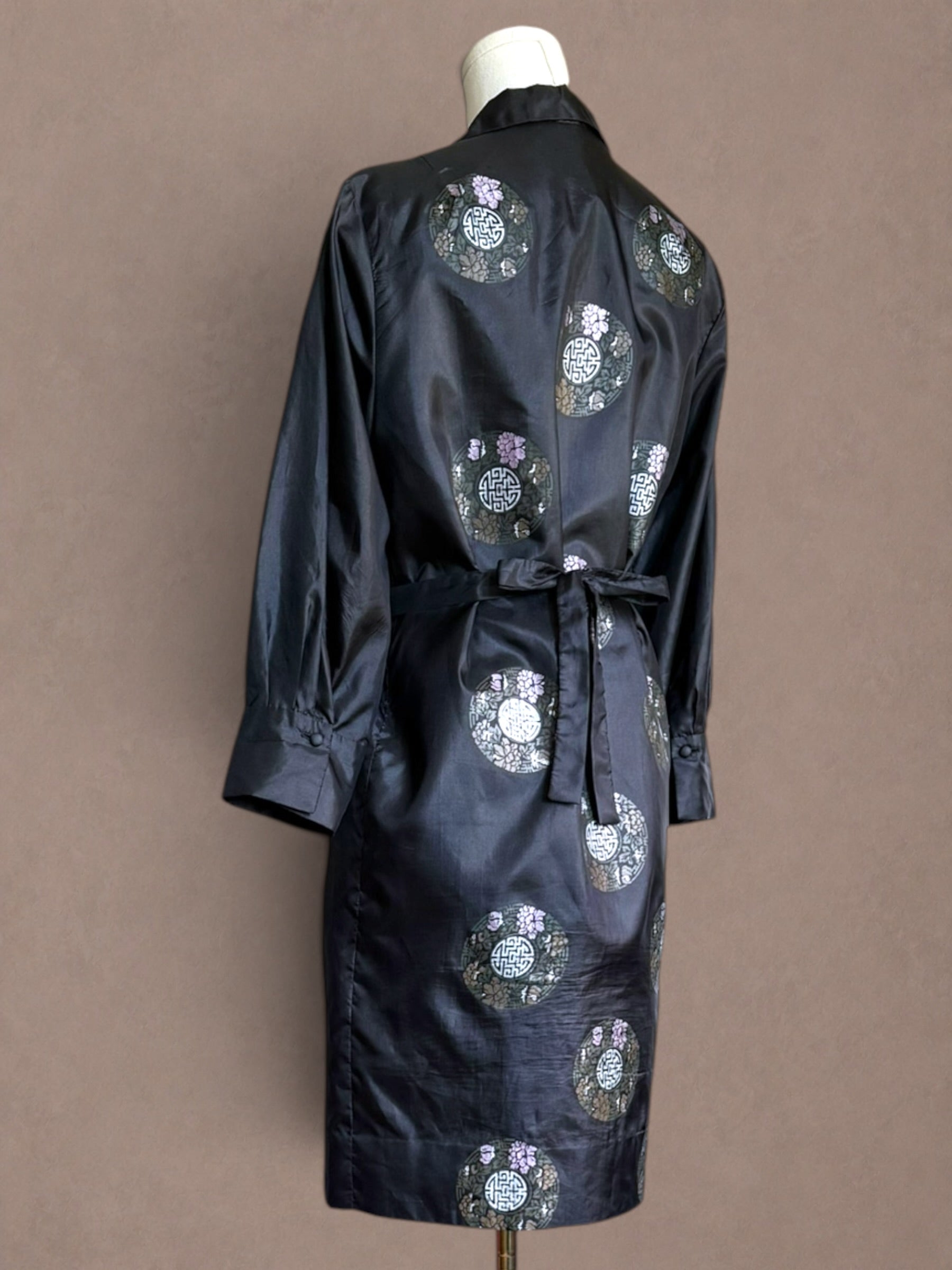 Alfred Shaheen Early 70s Hand-Painted Medallion Shirt Dress