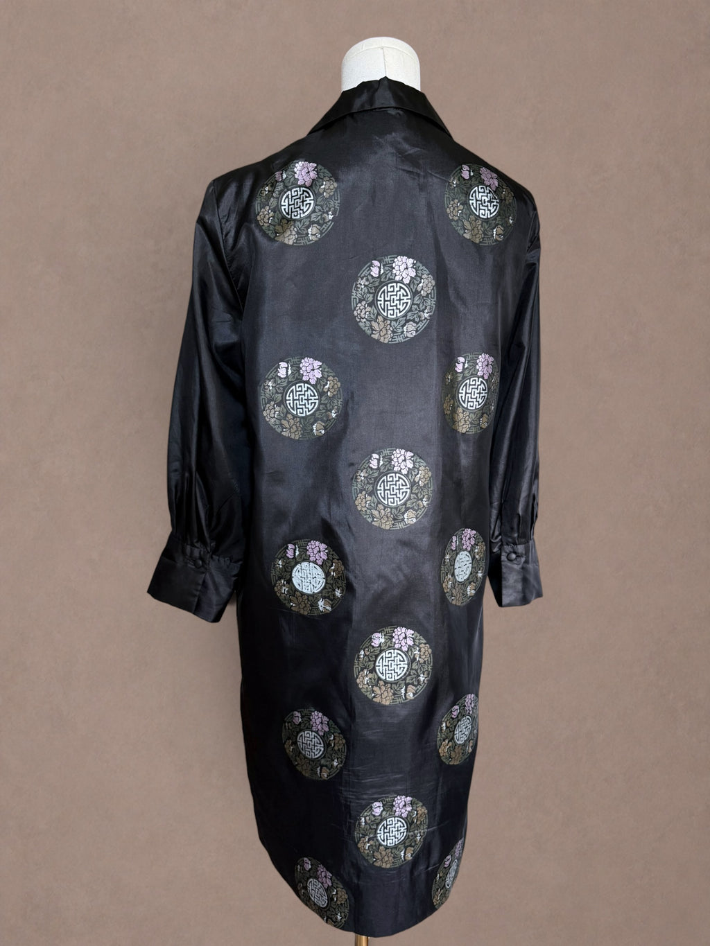 Alfred Shaheen Early 70s Hand-Painted Medallion Shirt Dress